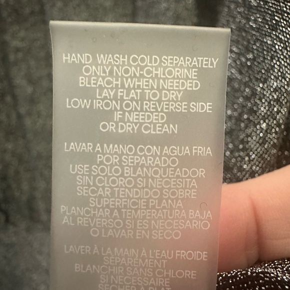 Karl Lagerfeld Metallic Knit Crew Neck Ruffle L/S Blouse Size XL Party Sparkly - Picture 5 of 5